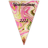 ピンク，金ゴールド,バラ，白，アート，エレガントパターン，sh バンティングフラッグ (第2の旗)