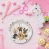 ピンク・金ゴールド・パピー・ドッグズ・ガールズ・バースデー・パーティーが好意 ペーパープレート (パーティー)