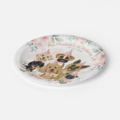 ピンク・金ゴールド・パピー・ドッグズ・ガールズ・バースデー・パーティーが好意 ペーパープレート (アングル)