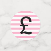 ピンク、金ゴールド、ブラック£、$ユーロと円の記号パーティー コンフェッティ (スモール正面)