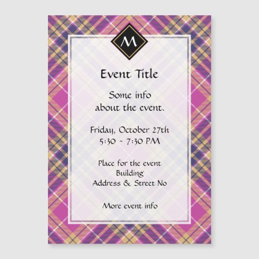 ピンク、金ゴールド、ブルータータンチェック (正面)