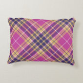 ピンク、金ゴールド、ブルータータンチェック アクセントクッション (裏面)