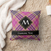 ピンク、金ゴールド、ブルータータンチェック クッション (ブランケット)