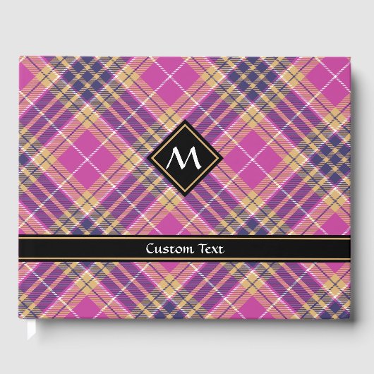 ピンク、金ゴールド、ブルータータンチェック ゲストブック (正面)