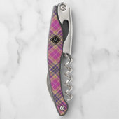 ピンク、金ゴールド、ブルータータンチェック ソムリエナイフ (裏面)