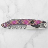 ピンク、金ゴールド、ブルータータンチェック ソムリエナイフ (裏面)