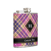 ピンク、金ゴールド、ブルータータンチェック フラスク (右)