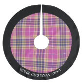 ピンク、金ゴールド、ブルータータンチェック ブラッシュドポリエステルツリースカート (正面)