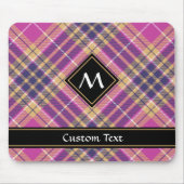 ピンク、金ゴールド、ブルータータンチェック マウスパッド (正面)