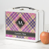 ピンク、金ゴールド、ブルータータンチェック メタルランチボックス (インサイチュ)