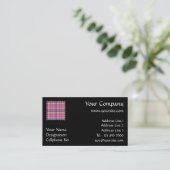 ピンク、金ゴールド、ブルータータンチェック 名刺 (スタンド正面)