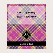 ピンク、金ゴールド、ブルータータンチェック 名刺 (外部フラット)