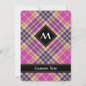 ピンク、金ゴールド、ブルータータンチェック 招待状 (正面)