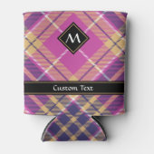 ピンク、金ゴールド、ブルータータンチェック 缶クーラー (正面)