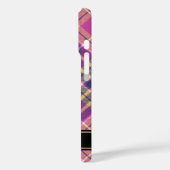 ピンク、金ゴールド、ブルータータンチェック Case-Mate iPhoneケース (裏面 / 左)