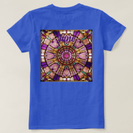 ピンク、金ゴールド、紫ステンドグラス赤Tシャツ Tシャツ