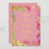 ピンク、金ゴールド、緑の大理石のインクプリントメニュー メニュー (正面/裏面)