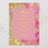 ピンク、金ゴールド、緑の大理石のインクプリントメニュー メニュー (正面)