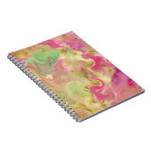 ピンク、金ゴールド、緑の大理石インクのノートブック ノートブック (右側)