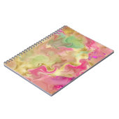 ピンク、金ゴールド、緑の大理石インクのノートブック ノートブック (左側)