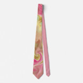 ピンク、金ゴールド、緑の大理石インクプリントメンズタイ ネクタイ (正面)