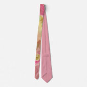 ピンク、金ゴールド、緑の大理石インクプリントメンズタイ ネクタイ (裏面)