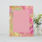 ピンク、金ゴールド、緑の大理石インク招待状 (スタンド正面)