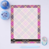 ピンク、金ゴールド、青のタータンチェック チラシ (シングル)