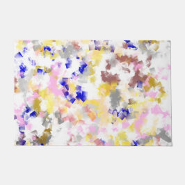 ピンク,金ゴールド,青,白,金ゴールド,織物柄 ドアマット