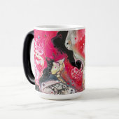 ピンク、金ゴールド、黒のマグカップ モーフィングマグカップ (正面左)