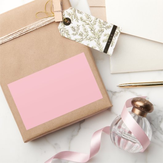 ピンク 長方形シール (ギフト)