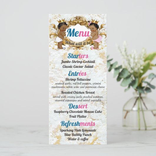 ピンク|青エレガントいアフリカの性別で写真メニューを表示 メニュー (スタンド正面)