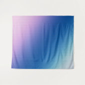 ピンク – 青グラデーシストライプのョン タペストリー (正面(横))