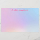 ピンク,青,グラデーション,パステルフェミニン,ガーリー,フォー 便箋 (正面)