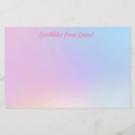 ピンク，青，グラデーション，パステルフェミニン,ガーリー，フォー 便箋