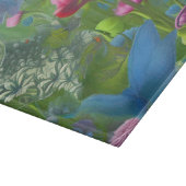 ピンク、青、白のミュートフローラ カッティングボード (角)