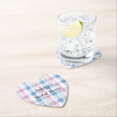 ピンク 青 白 ストライプ プライド チェック ブライダルシャワー ペーパーコースター (インサイチュ)