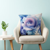 ピンク、青、紫のバラ クッション (椅子)