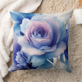 ピンク、青、紫のバラ クッション (ブランケット)