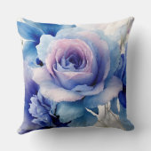 ピンク、青、紫のバラ クッション (裏面)