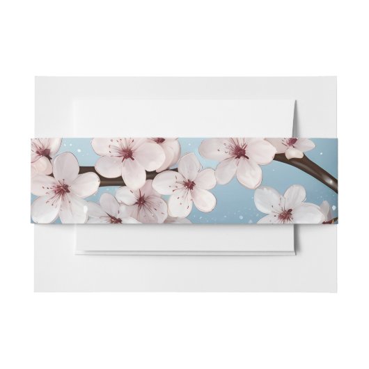 ピンク – 青 – 緑のフローラのスパーク結婚ルセット 招待状ベリーバンド (正面例)