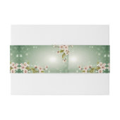 ピンク – 青 – 緑のフローラのスパーク結婚ルセット 招待状ベリーバンド (裏面例)