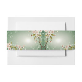 ピンク – 青 – 緑のフローラのスパーク結婚ルセット 招待状ベリーバンド