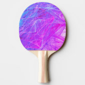 ピンク、青、薄紫抽象芸術フラクタルアカラフルート 卓球ラケット (裏面)