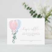 ピンク 青 風船 おむつ くじ チケット カード (スタンド正面)