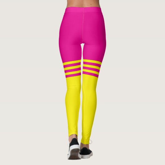 ピンク/黄色のストライプレギンスby Francoise レギンス (裏面)
