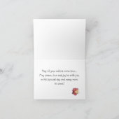 ピンク、黄色のバラの花のハッピーバースデー カード (内部)