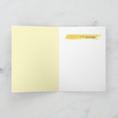 ピンク+黄色の水彩誕生日折り畳みカード カード (内部)