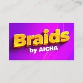 ピンク、黄色の髪の編み合わせ私たちQRコードに接続 名刺 (裏面)