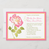 ピンク、黄色、および緑のシャクヤクの結婚式招待状 招待状 (正面)